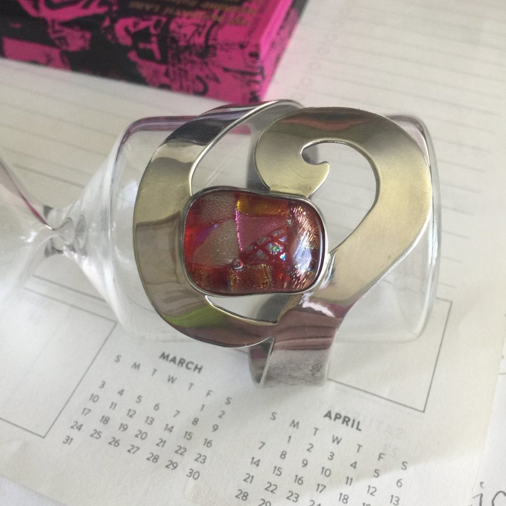 Dichroic Glass Adjustable Bangle